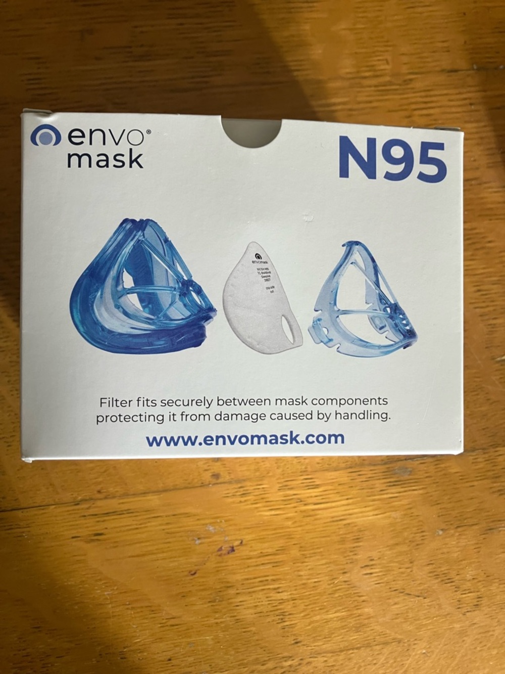 envomask Reusable N95 Mask with Blue Accents